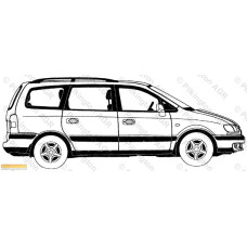 Стекло задней двери левое Hyundai Trajet (16484000)