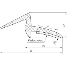 Молдинг/уплотнитель лобового стекла Toyota Landcruiser Prado (30342900)